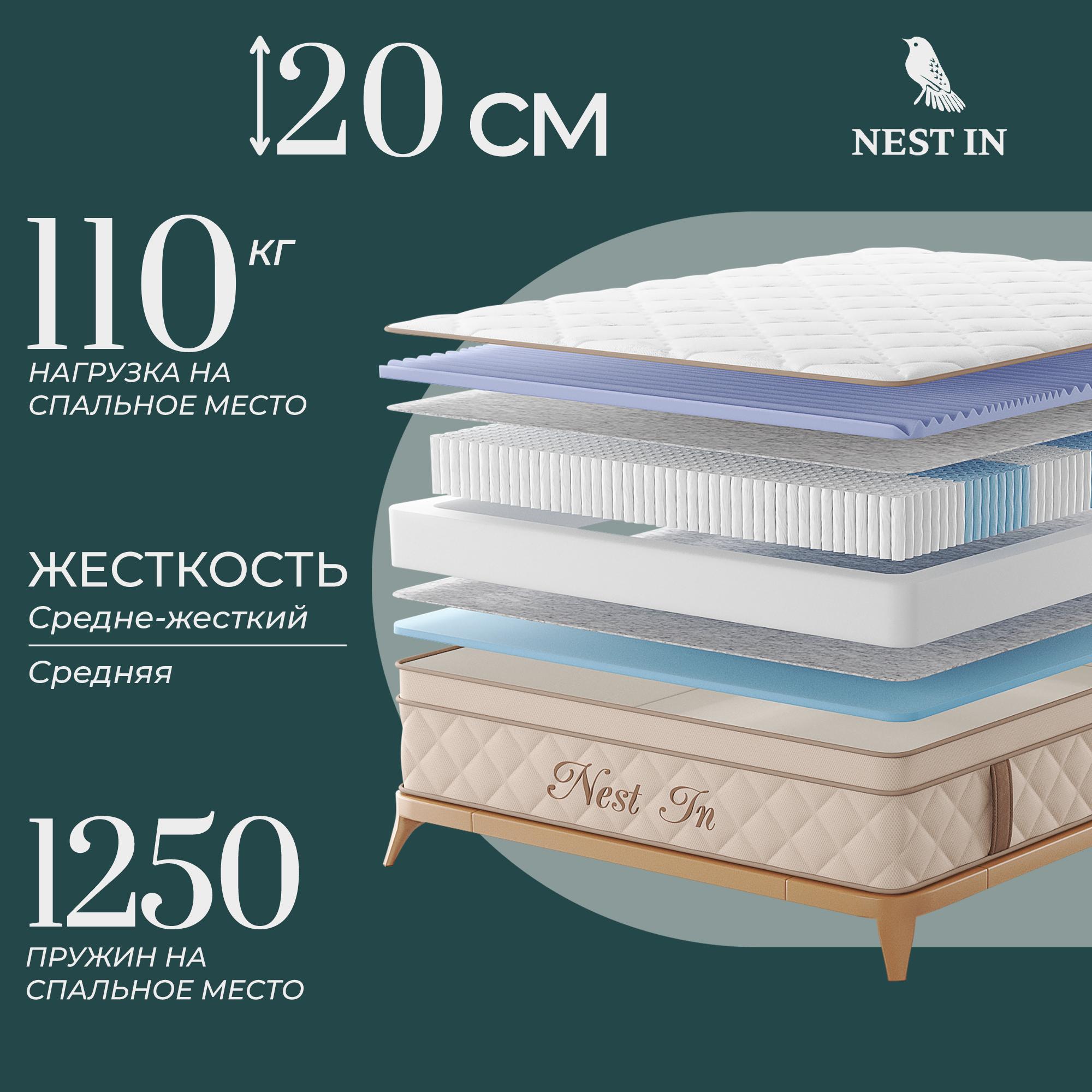 

Матрас с независимыми пружинами Nest In Blackbird 90х200, Бежевый, Blackbird