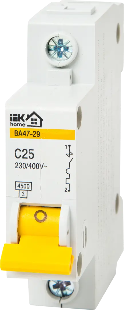 Автоматический выключатель IEK Home ВА47-29 1P C25 А 4.5 кА