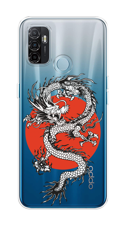 

Чехол на Oppo A53 "Восходящий дракон", Белый;черный;красный, 254350-1