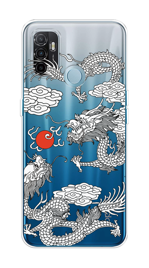 

Чехол на Oppo A53 "Драконы с ножом", Прозрачный;черный;белый, 254350-1