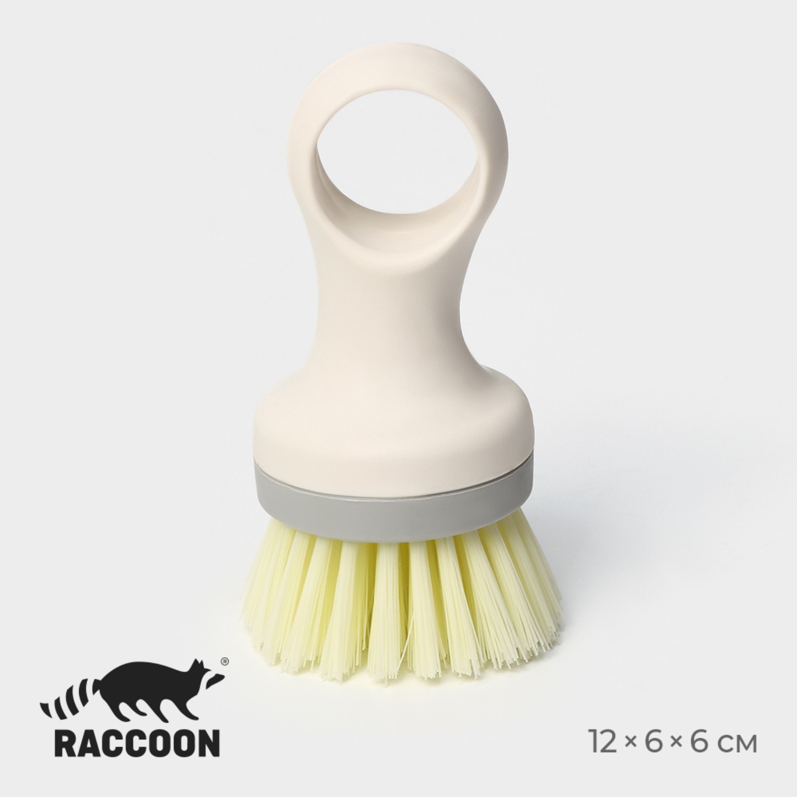 Щётка для посуды Raccoon Breeze, круглая, 12x5 см, ворс 2,5 см, 10069646