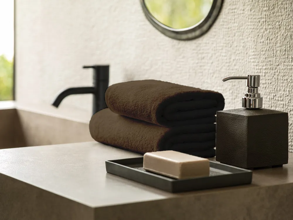 фото Полотенце для рук 50х100 100% хлопок 470 гр 20/2 двойная отстрочка цвет коричневый togas