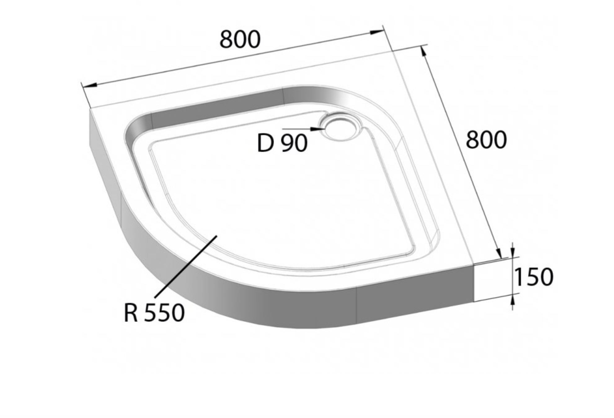 фото Поддон для душа belbagno tray-bb-r-80-550-15-w