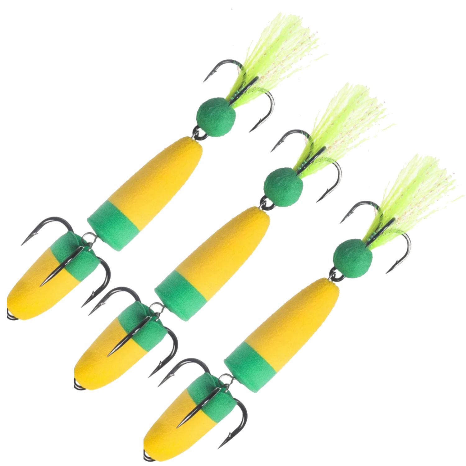 Мандула для рыбалки 3шт NEXT 90мм М 006 желтый-зеленый-желтый/ На щуку