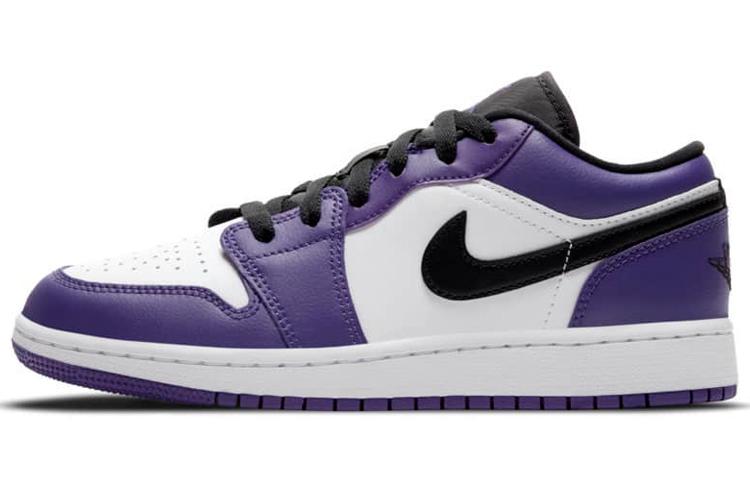 

Кеды унисекс Jordan Air Jordan 1 Low Court Purple GS синие 36.5 EU, Синий, Air Jordan 1 Low Court Purple GS