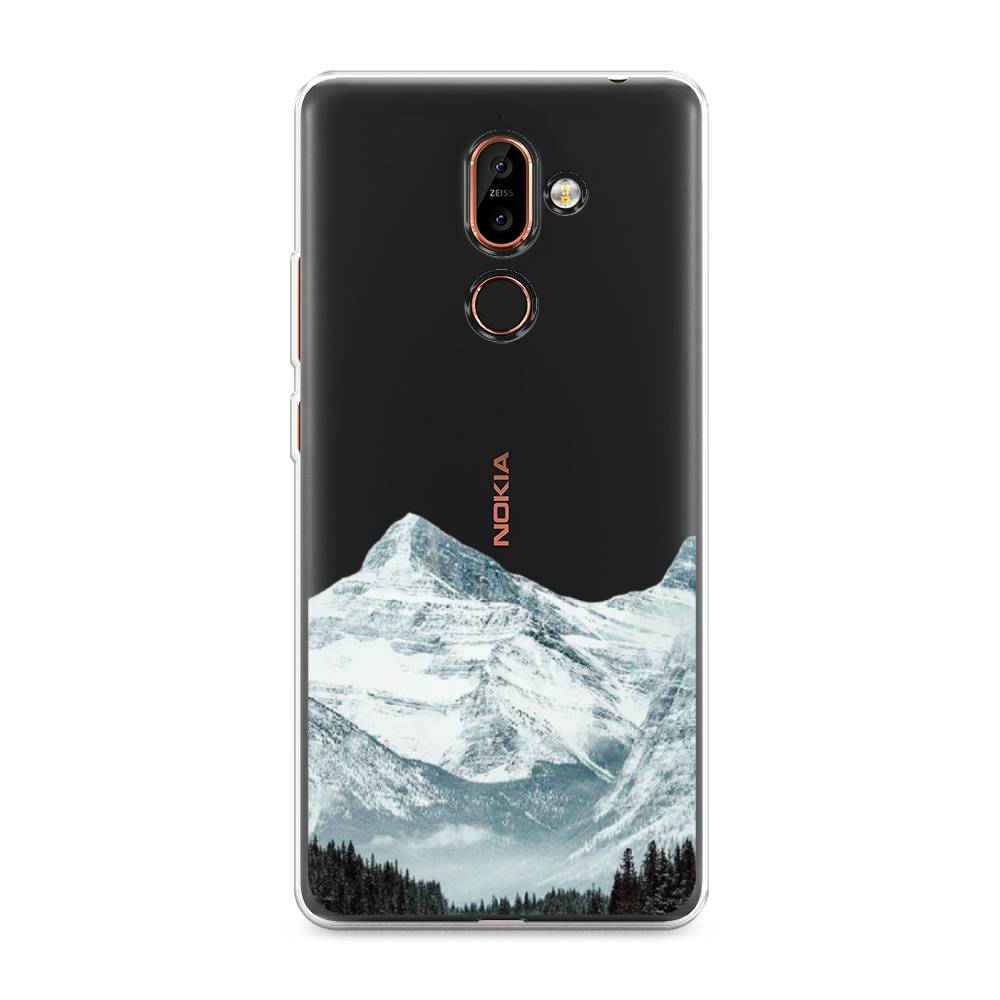 

Чехол на Nokia 7 Plus "Горы арт 1", Белый;зеленый, 121050-2