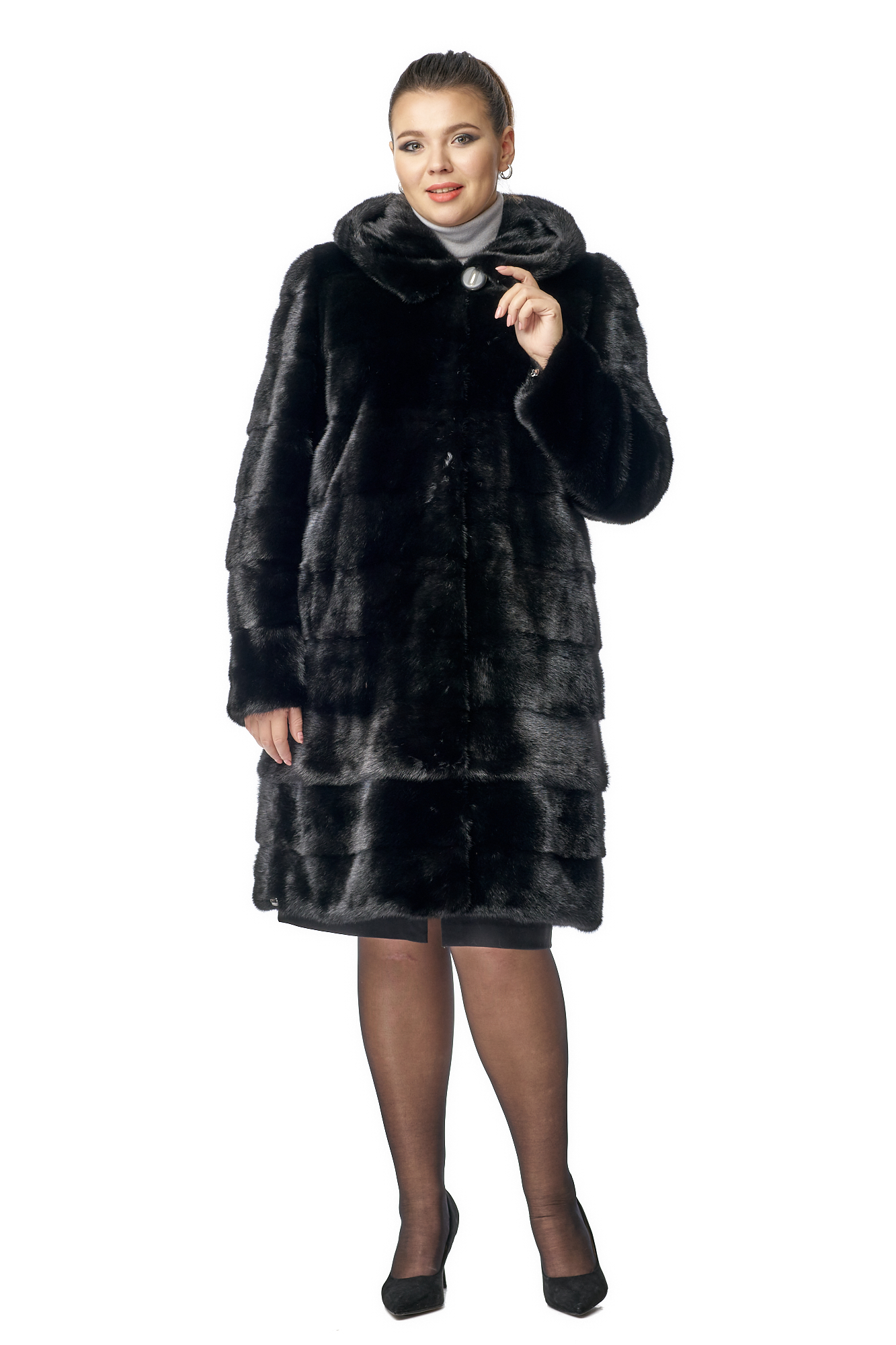 

Шуба женская МОСМЕХА 8010710 черная 52 RU, 8010710