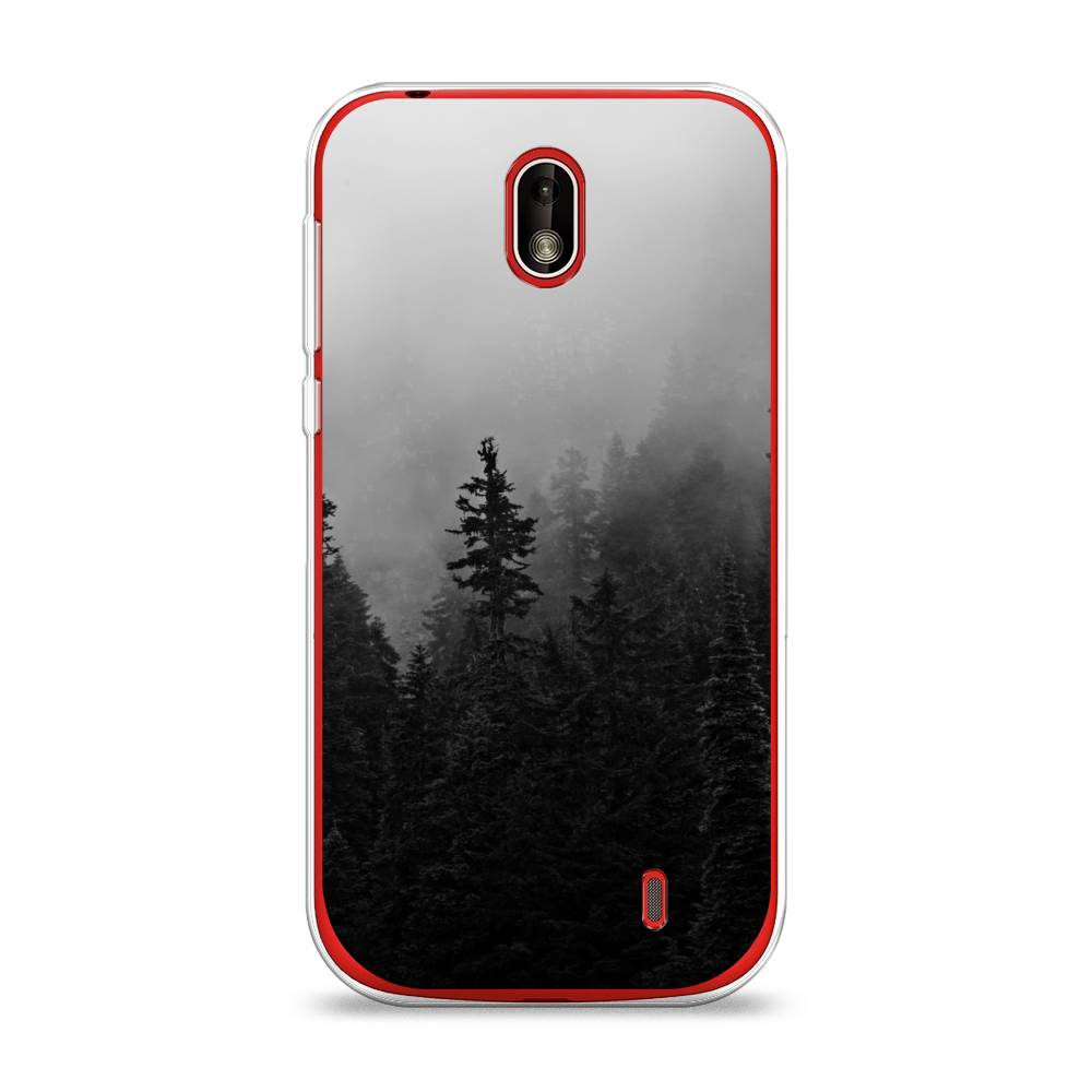 

Чехол на Nokia 1 "Туманный лес", Серый;черный, 121250-2