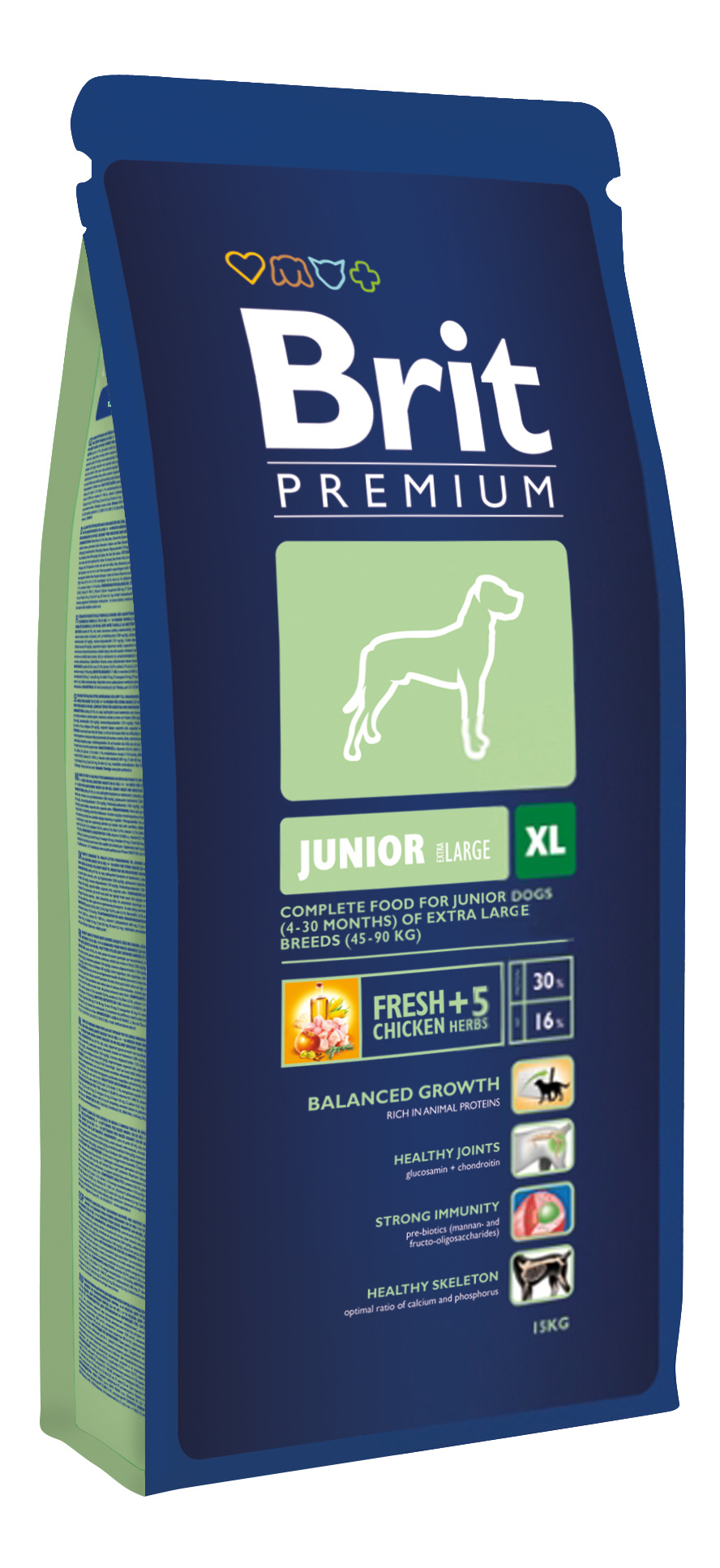 

Сухой корм для щенков Brit Premium Junior XL, гигантских пород курица, 15кг, Premium Junior XL