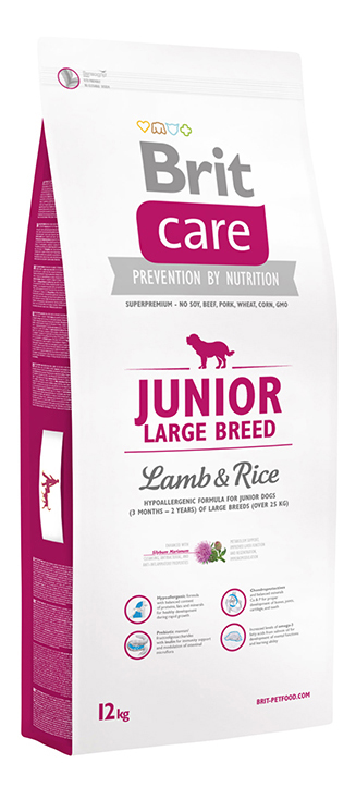 

Сухой корм для щенков Brit Care Junior Large Breed, для крупных пород, ягненок и рис, 12кг, Care Junior Large Breed