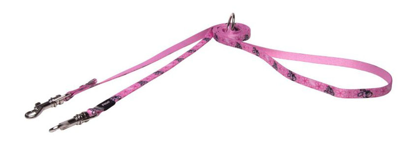фото Поводок перестежка для собак rogz yo yo xs-8мм 2 м, розовый hlm200x