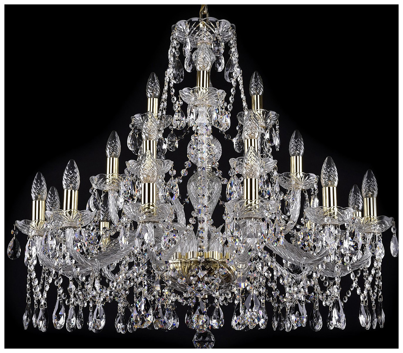 фото Люстра подвесная bohemia ivele crystal 1413/12+6+3/300/g
