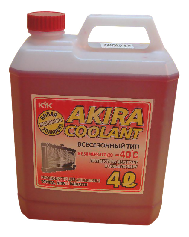 фото Антифриз akira coolant красный готовый антифриз -40 4л