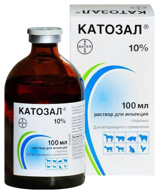 Раствор для инъекций для животных Bayer Катозал, 10%, 100 мл