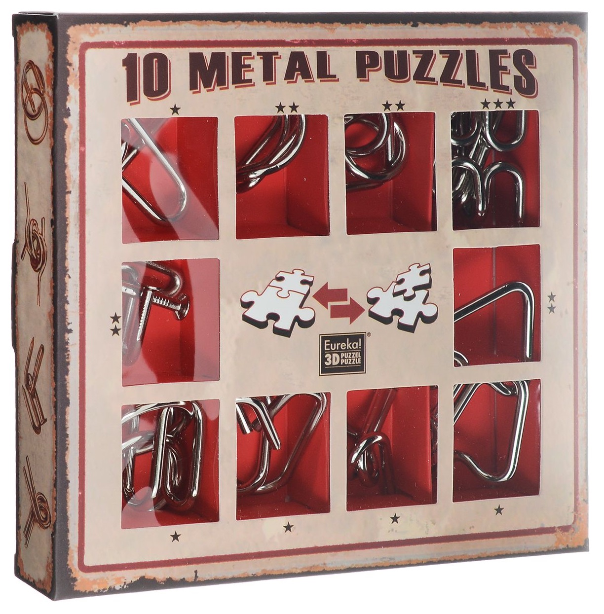 Головоломка Eureka 3D Puzzle красный металлический 10 шт. 473358