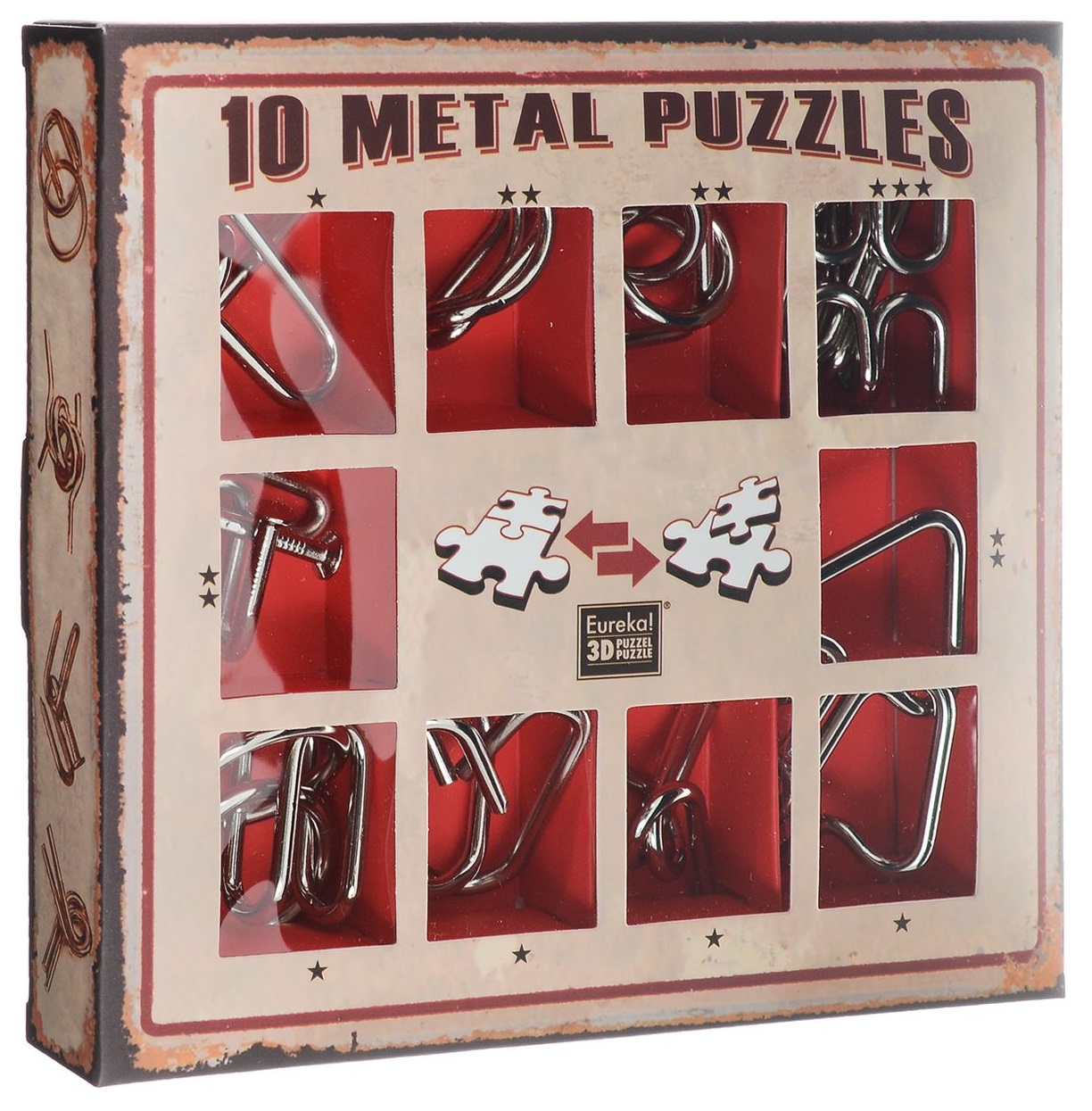 

Головоломка Eureka 3D Puzzle красный металлический 10 шт. 473358