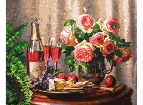 фото Набор для рисования по номерам "розовое шампанское", 40x50 см белоснежка