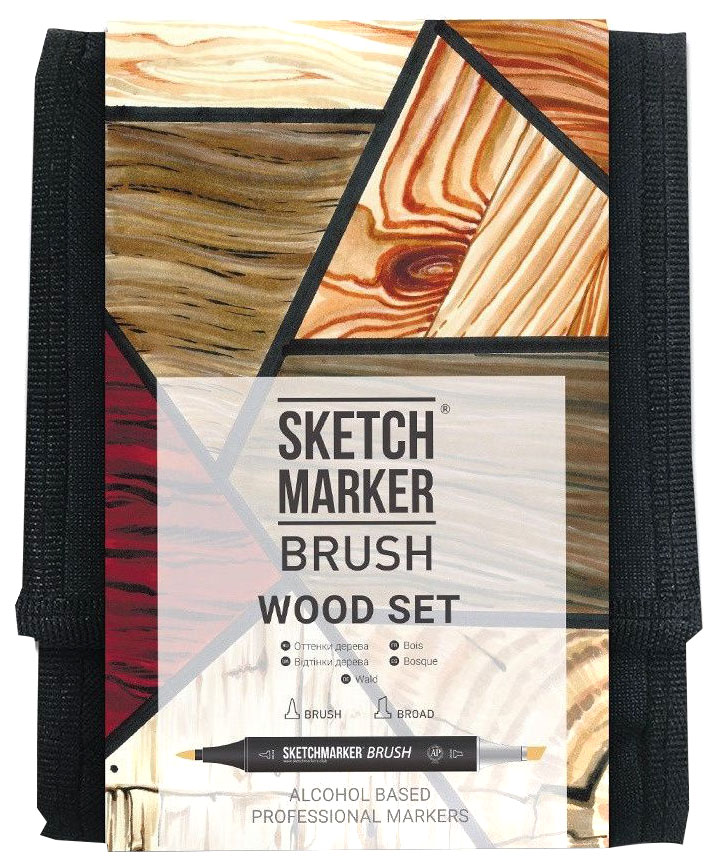 фото Набор маркеров sketchmarker brush wood set 12 ов