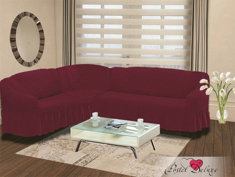 фото Чехол на диван bulsan угловой цвет: бордовый