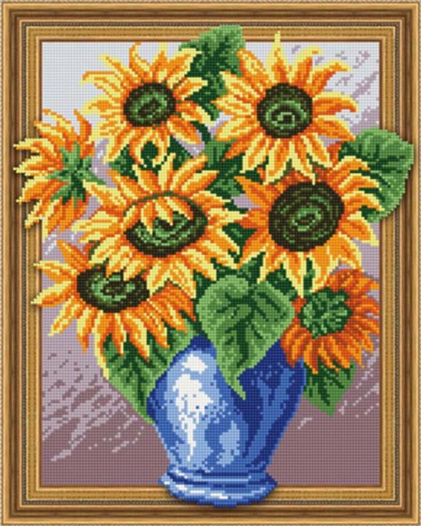 

Алмазная вышивка Molly Букет подсолнухов, 40x50 см, Букет подсолнухов