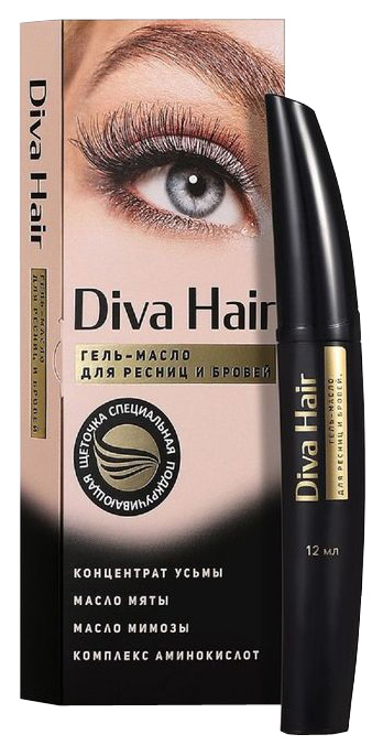 фото Масло-гель diva hair oil gel для ресниц и бровей