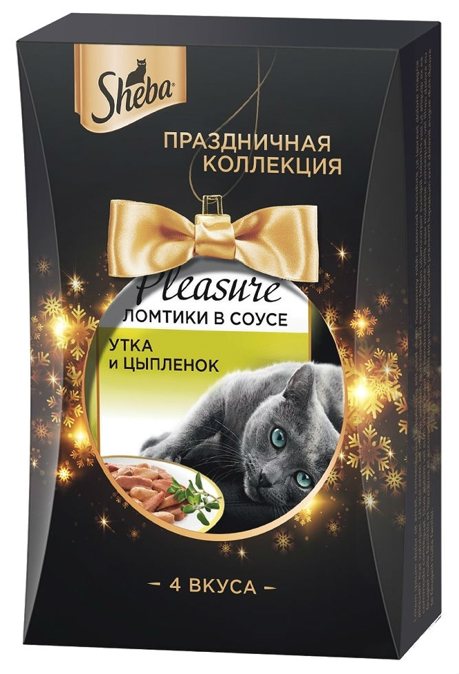 фото Влажный корм для кошек sheba pleasure праздничная коллекция, 4шт по 85гр