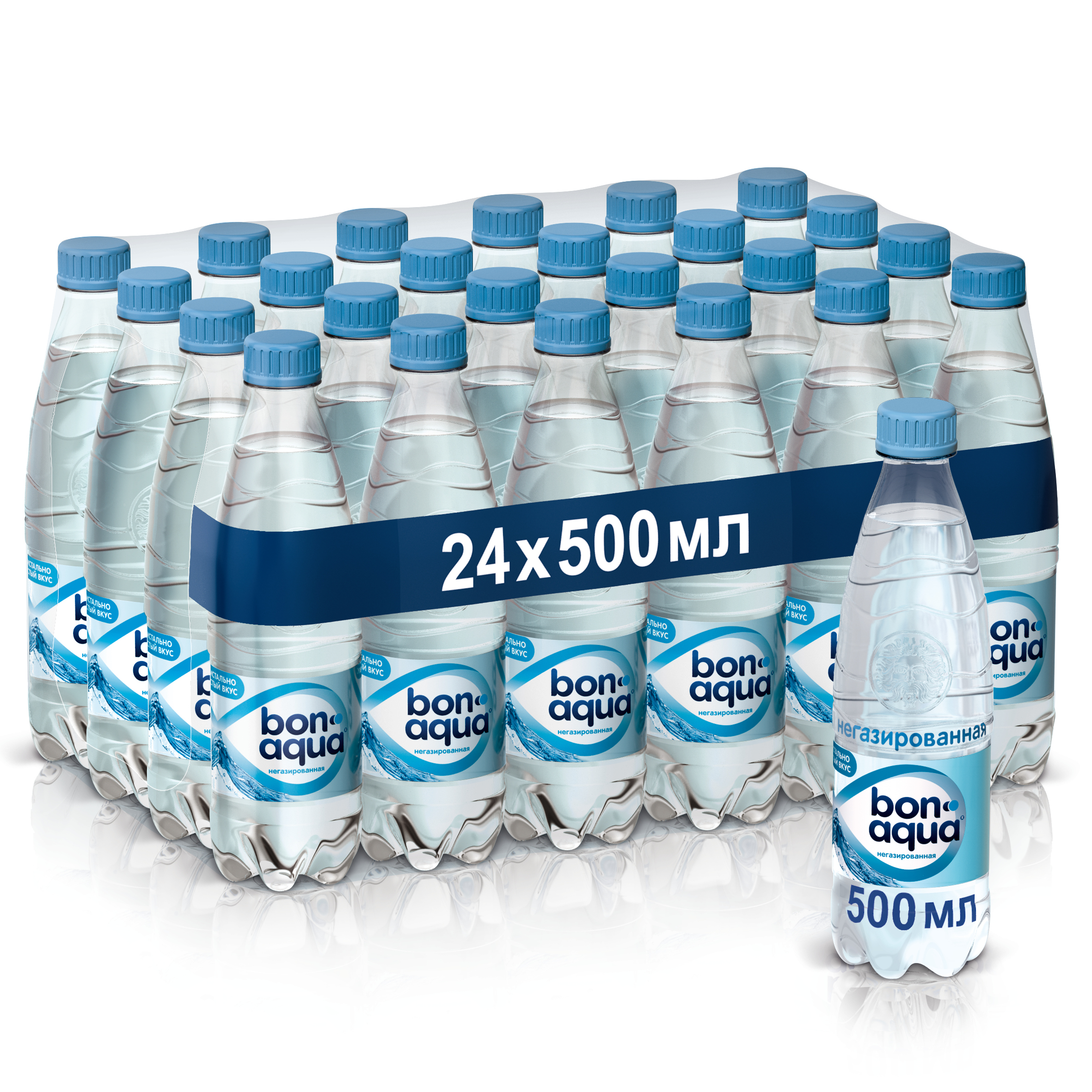 Вода Bonaqua чистая питьевая негазированная пластик 0.5 л 24 штуки в упаковке