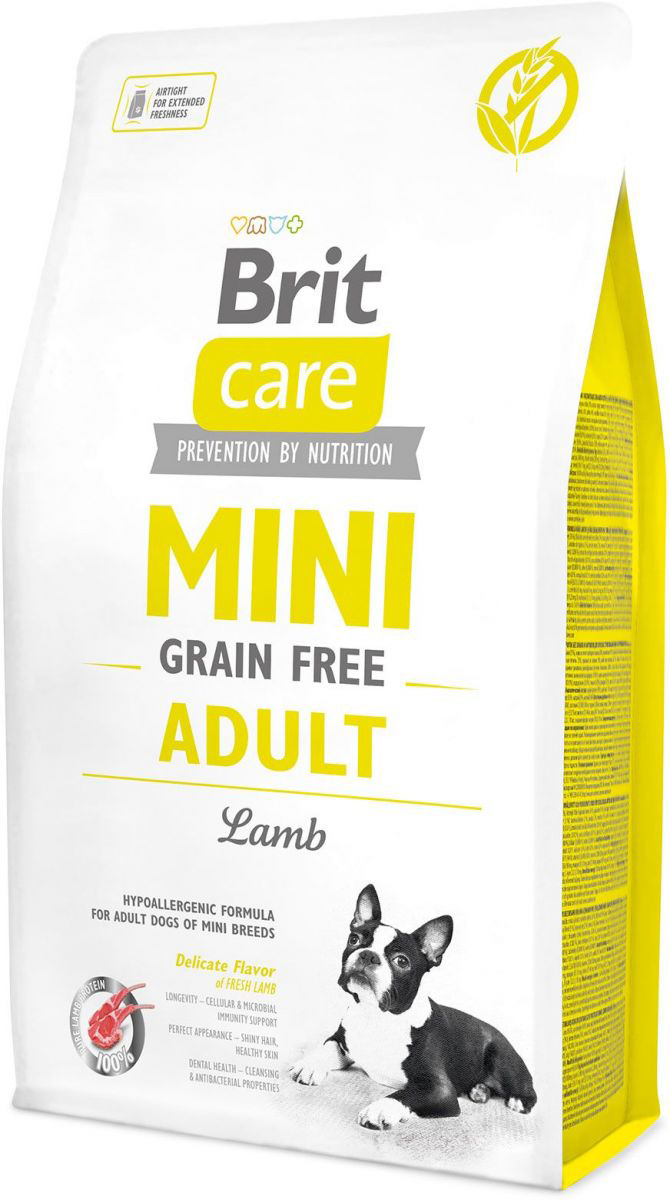 фото Сухой корм для собак brit care mini grain free adult, для мелких пород, ягненок, 2кг