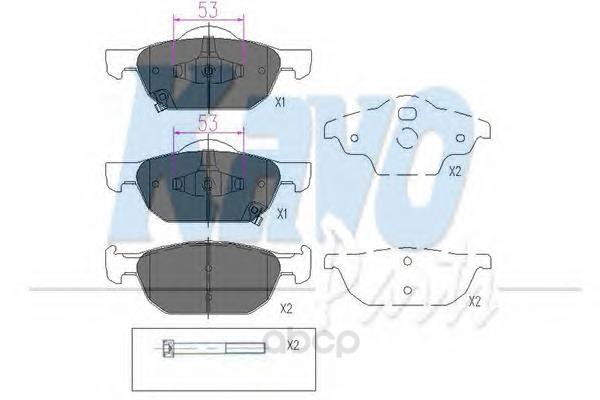 

Колодки тормозные kavo parts KBP2043