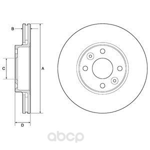 фото Тормозной диск delphi передний для nissan micra 03-/renault megane 03-/clio 05- bg3762