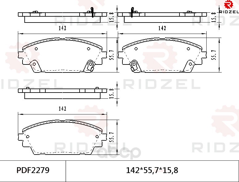 

Комплект тормозных колодок RIDZEL PDF2279