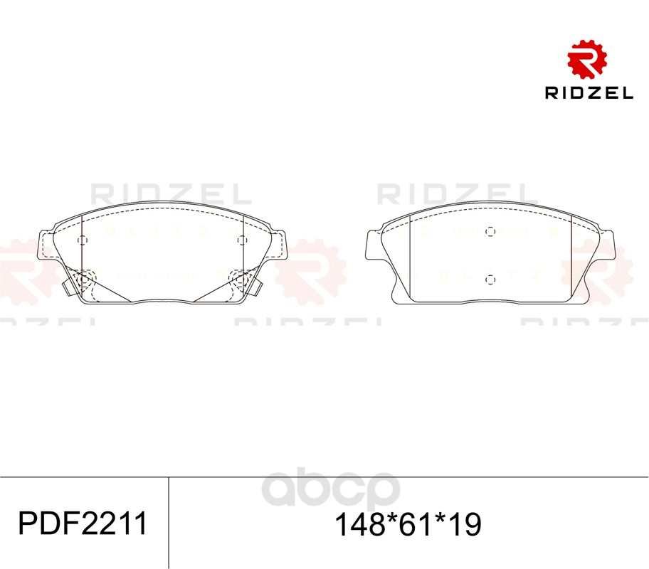 

Комплект тормозных колодок RIDZEL PDF2211