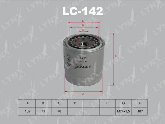 фото Фильтр масляный lynxauto lc-142