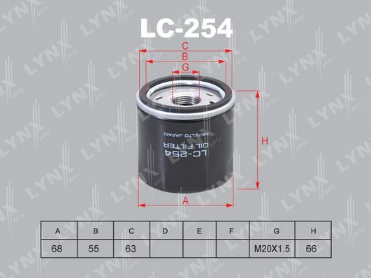 фото Фильтр масляный lynxauto lc-254