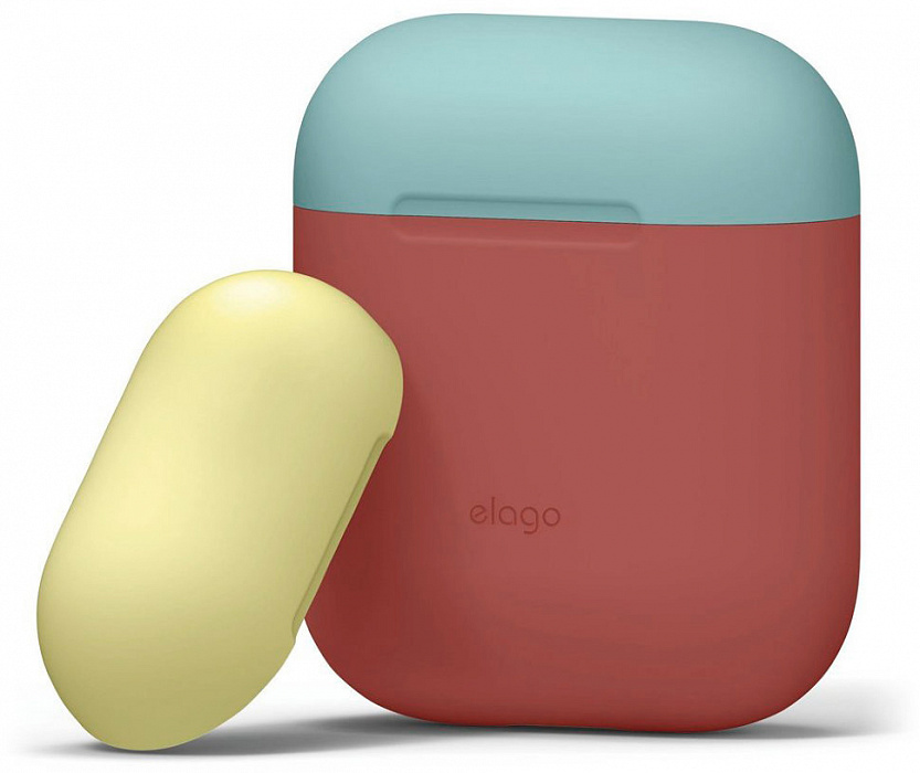 фото Чехол elago silicone duo (eapdo-iro-cblye) для airpods (rose/blue/yellow)