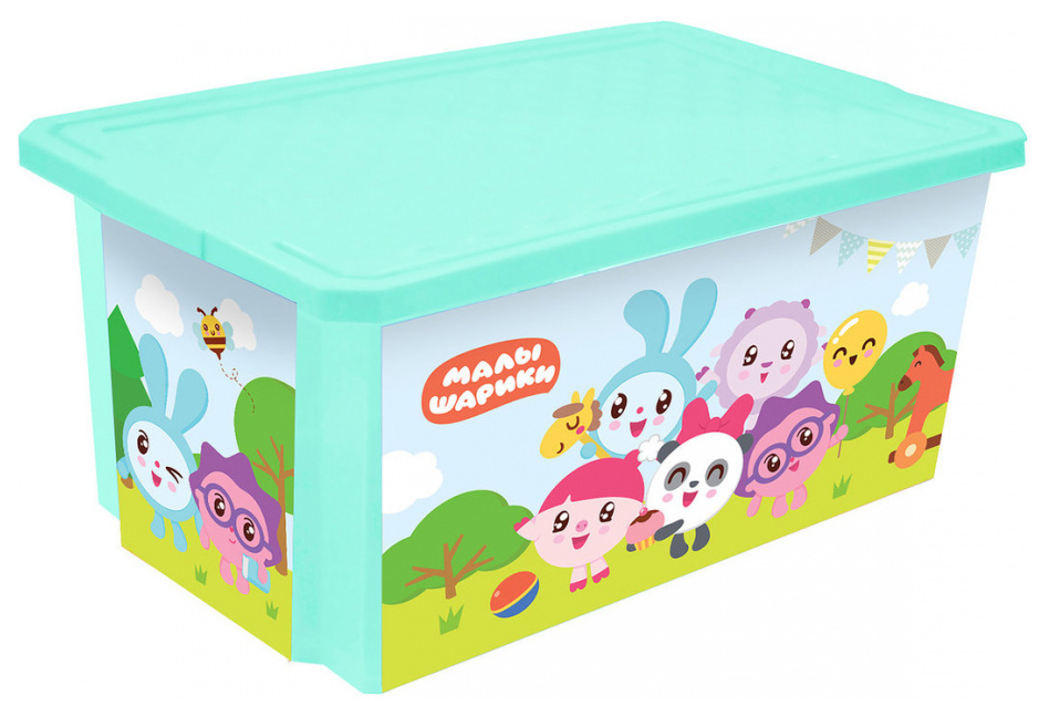 

Детский ящик для хранения игрушек Little Angel X-BOX Малышарики, бирюзовый, LA1128