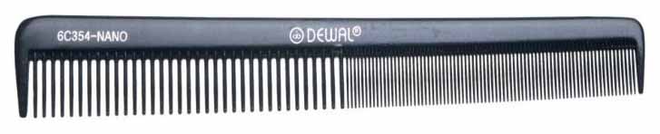 Расческа Dewal Nano Комбинированная Узкая Антистатик 17,5 см Черный hairway расческа static free комбинированная редкая 174 мм