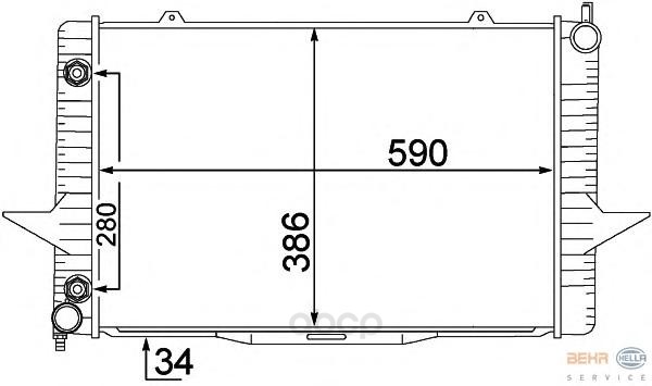 

Радиатор охлаждения двигателя Hella 8MK376774-201