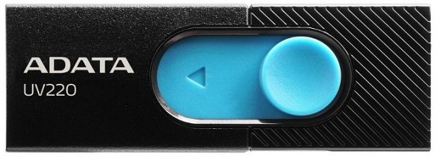 фото Флешка adata uv220 32гб black/blue (auv220-32g-rbkbl)