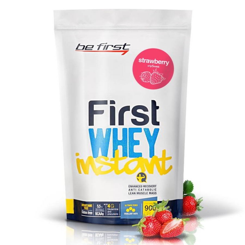 Протеин Be First Whey Instant, 900 г, strawberry