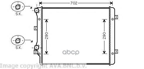 

Радиатор системы охлаждения AVA QUALITY COOLING VW2207