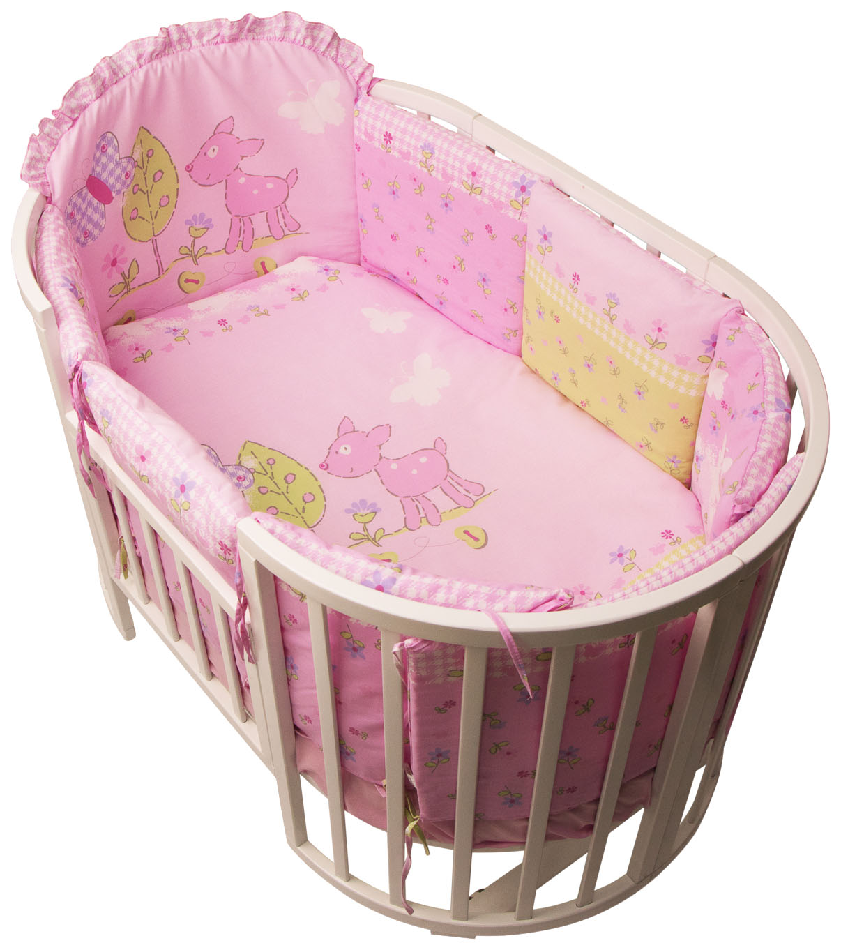 фото Комплект детского постельного белья золотой гусь полянка розовый