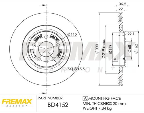 Тормозной диск FREMAX BD-4152