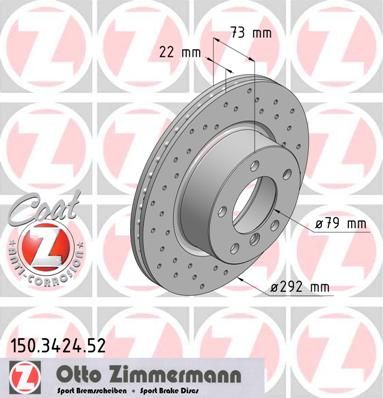 

Тормозной диск ZIMMERMANN 150.3424.52