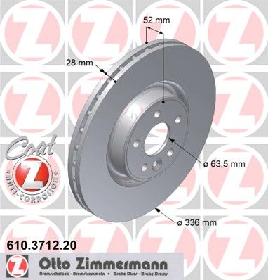 

Тормозной диск ZIMMERMANN 610.3712.20