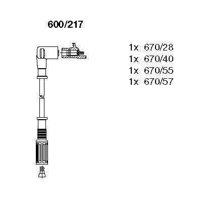 

Комплект проводов зажигания BREMI 600/217