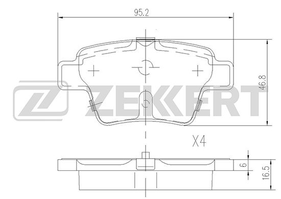 фото Комплект тормозных колодок, дисковый тормоз zekkert bs-1144