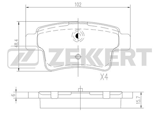 фото Комплект тормозных колодок, дисковый тормоз zekkert bs-2824