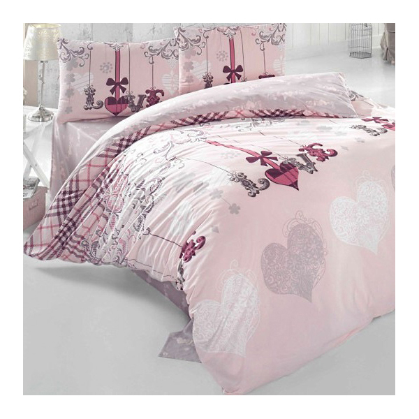 фото Комплект постельного белья irina home love me евро розовый