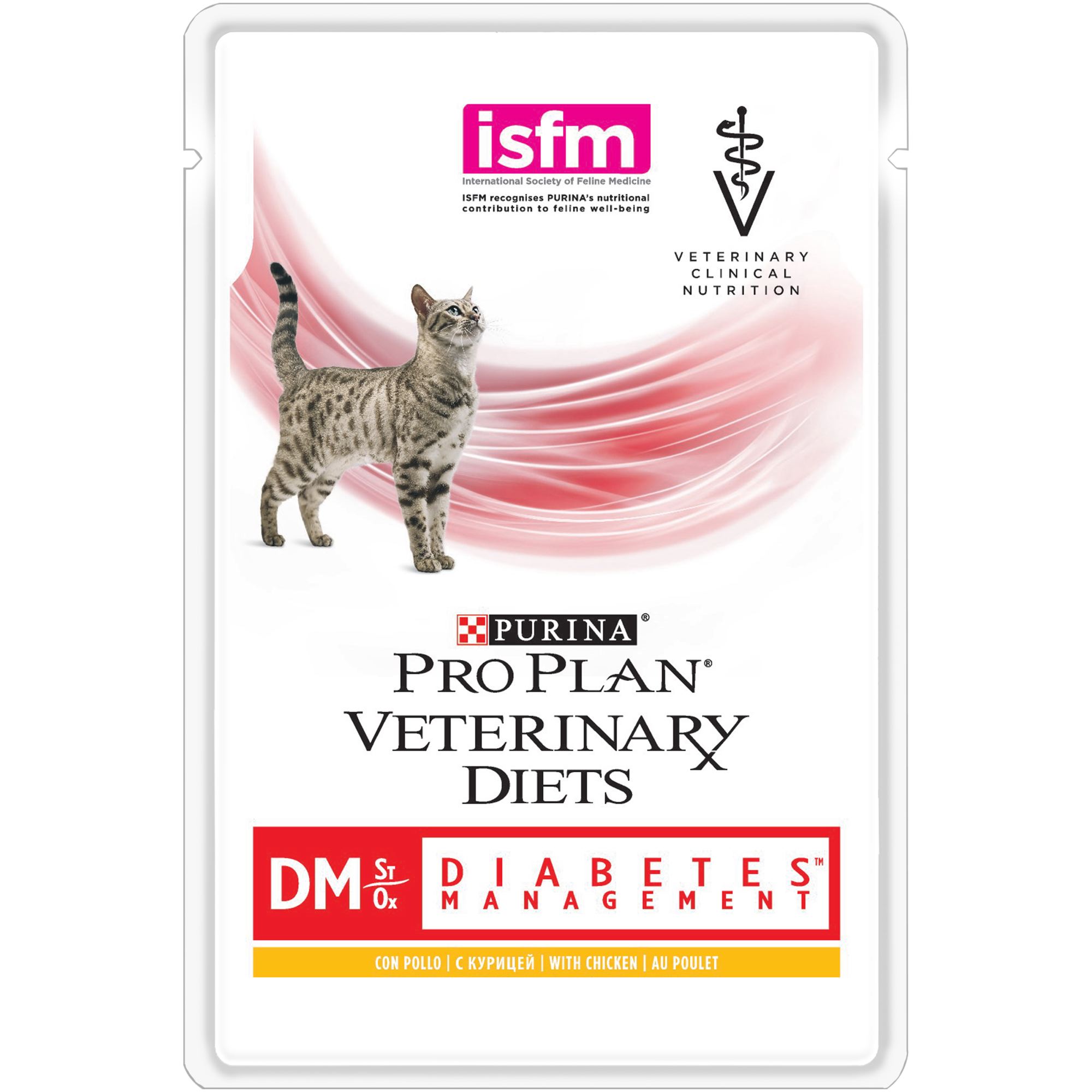 Влажный корм для кошек Pro Plan Veterinary Diets DM ST/OX при диабете, курица, 10шт по 85г